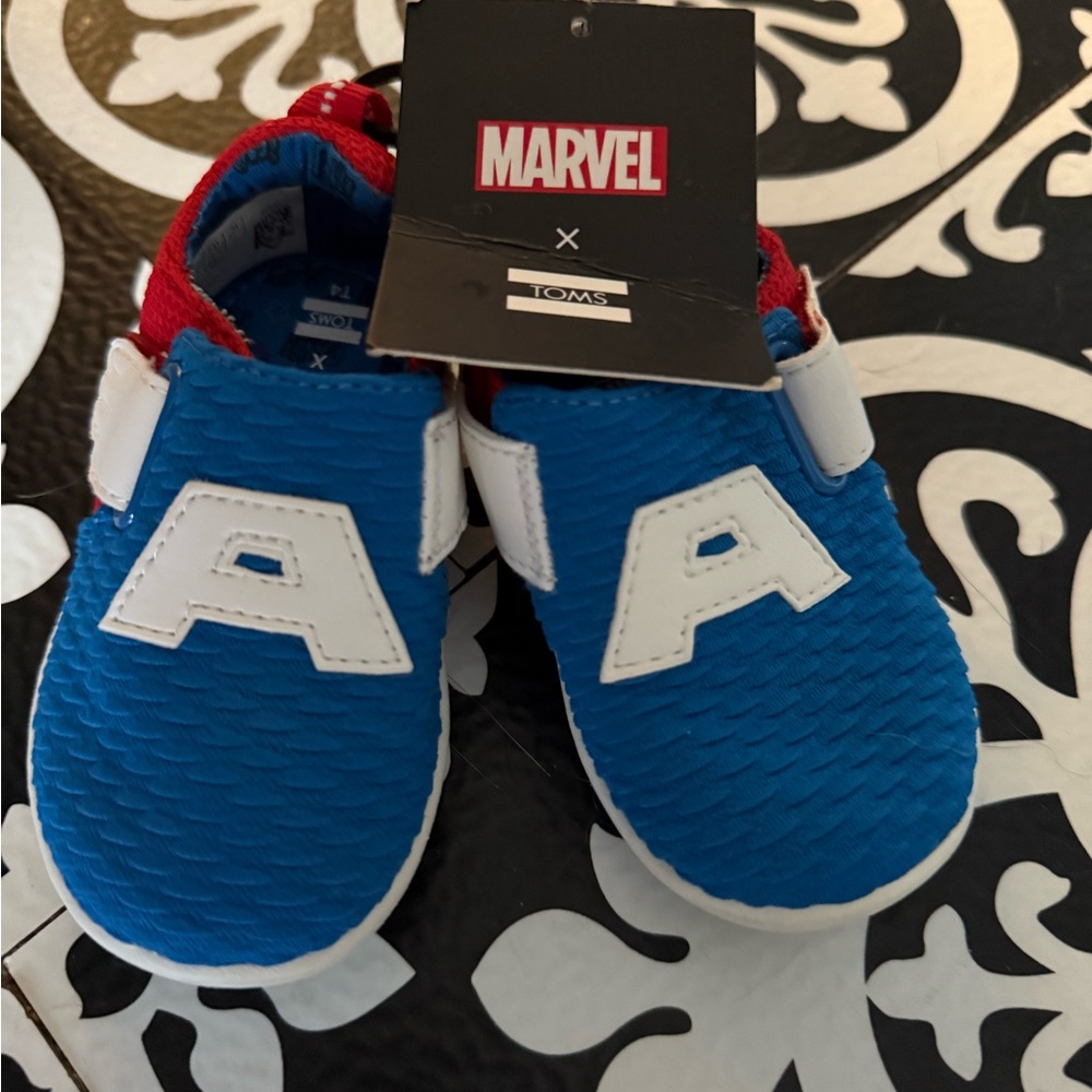 Toms Kids Blue and Red Superhero Sneakers
